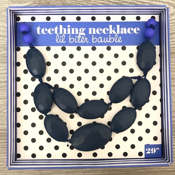 Mud Pie Jewelry - NWT mud pie silicone teething necklace blue 29”